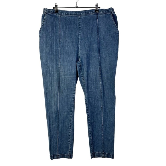 Vintage Denim&Co Blue Denim Pull On Straight Leg Jeans 1X - Picture 1 of 3